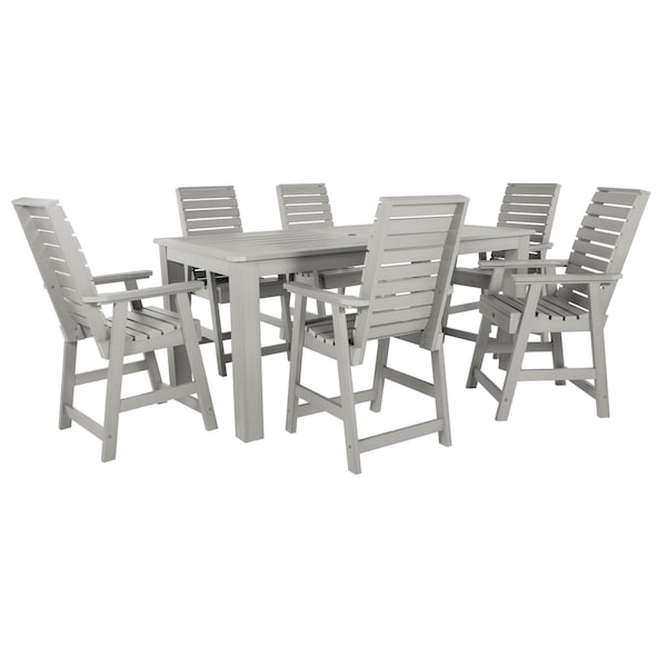 Highwood Usa Weatherly 7pc Rectangular Counter Height Outdoor Patio Furniture Dining Set 84 x 42 AD-ST7WL2CO5BA-HGR - main